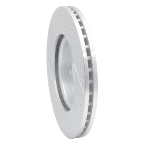 Buick LaCrosse Brake Rotor (1) - Front Right - R1 Concepts - Drilled & Slotted - Silver - `16-`21